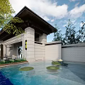 New Chinese-style Gate Community Gate and Commerce 3d model