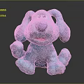 Cute Blue Plush Dog Doll With Big Ears Blue Nose And Red Mouth