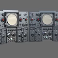 Multiple Grey Control Panels With Knobs Buttons And Meters For Professional Use