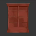 Red Modern Bookcase With Open Compartments Multiple Shelves And Sturdy Base Design