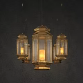 Vintage Brass Glass Lantern Chandeliers With Warm Lighting For Interior Decor