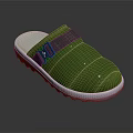 Green Quilted Leather Clogs with White Sole and Black Buckle Strap Comfortable Casual Footwear