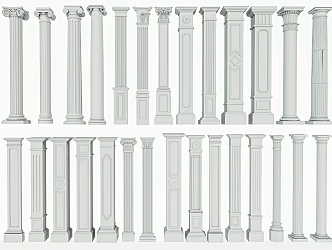 European Roman Column Square Column Round Column Decorative Column Gypsum Column 3d model