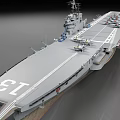 Naval Aircraft Carrier Flight Deck Featuring Multiple Aircraft And Number 13 3d model
