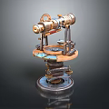 Vintage Brass Measuring Instrument With Precision Dials And Telescope For Home Decoration