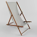 Light Gray Fabric Lounge Chair With Wooden Frame And Folding Design