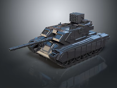 Military Tank Featuring Armored Structure Cannon Turret And Tracked Chassis For Combat Use 3d model