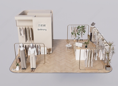 Modern Clothing Store Shopping Mall Clothing Exhibition Area 3d model