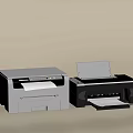 Modern Office Appliances Including Multifunction Laser Printer And Compact Inkjet Printer For Office Use 3d model