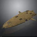 Brown Streamlined Spaceship 3D Model Featuring Aerodynamic Structure And Cosmic Details