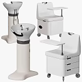 Medical Equipment Including Treatment Chair With Sink Storage Cabinets Examination Lamp And Mobile Stool