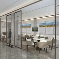 Elegant Modern Boutique Interior With Open Layout Tables Chairs And Screens