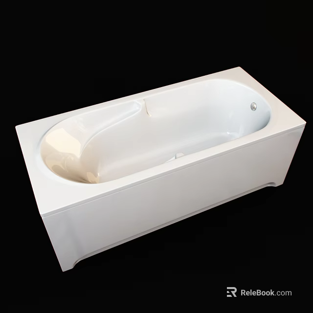 Modern White Bathtub Design With Sleek Surface And Rectangular Shape 3d model 