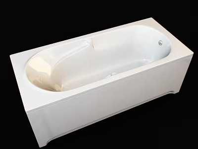 Modern White Bathtub Design With Sleek Surface And Rectangular Shape 3d model