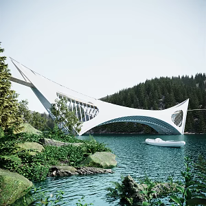 Modern Bridge Special-shaped Bridge Landscape Bridge 3d model
