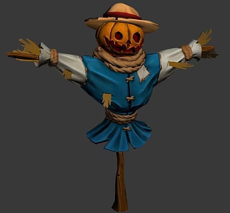 Scarecrow Cartoon Scarecrow Q version Scarecrow 3d model