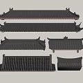 Chinese Traditional Roof Models With Various Styles And Detailed Tile Structures