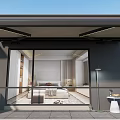 Modern Home Balcony Design With Sliding Glass Doors Natural Light And City View