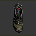 Gray And Gold Sports Shoes With Mesh Upper Cushioned Sole And Yellow Accents Design