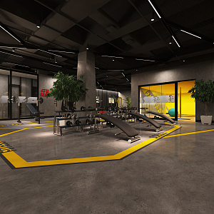 INDUSTRIAL LOFT GYM 3d model