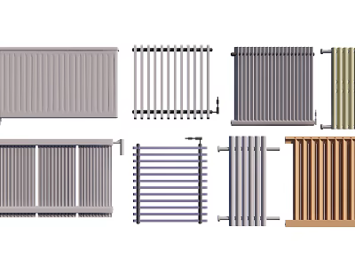 Various Types Of Modern Radiators With Different Designs And Materials For Home Use 3d model
