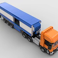 Lego toy building blocks transporter truck container truck 3d model
