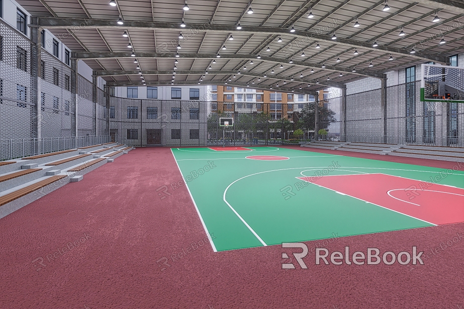 modern basketball court model