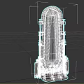 Vertical Transparent Glass Tube Structure With Metal Base And Support Frame