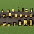 Various Outdoor Lights With Different Designs Displayed On Green Grass And Stone Slab