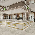 Elegant Modern Jade Specialty Store With Glass Windows And Display Counters 3d model