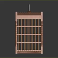 Classic Wooden Birdcage With Intricate Carved Design And Hanging Hook