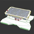 Transparent Electronic Device With Blue Circuit Board And Shiny Base Structure