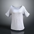 Gray Short Sleeve Round Neck Loose Fit Basic T-shirt for Casual Wear