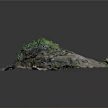 Detailed Landscape Model With Rock Terrain Green Vegetation And Natural Features