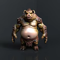 Boar Like Mythical Creature Character With Muscular Arms Bulky Body And Tusks