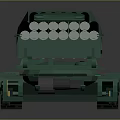 Green Tank With Multiple Rocket Launchers 3d model