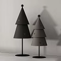 Christmas Tree Decorative Ornament Set With Black Green Beige White Wooden Polka Dot Minimalist Styles