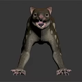 Brown Animal With White Spots Prominent Nose Long Tail Open Mouth Standing 3D Render