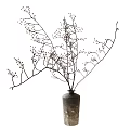 Rustic Vase With Black Branches And Small Red Berries Interior Decoration