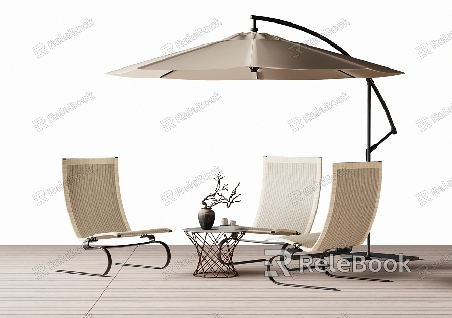 Modern Outdoor Leisure Chair Outdoor Table and Chair Rattan Chair Sunshade model