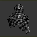 Stylish Plaid Hooded Scarf Design With Checkered Pattern And Warm Fabric