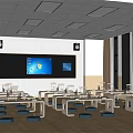 Modern Classroom Study Classroom 3d model