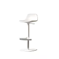 White Modern Bar Stool With Sleek Design Tall Metal Frame And Footrest