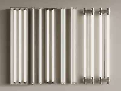 Various Styles of Modern Grille Lights with Metal Frames and White Tubes 3d model