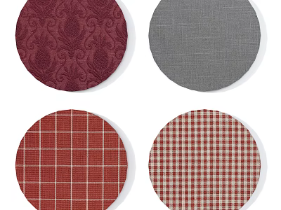 Round Rugs With Various Patterns Including Floral Check And Textured Designs 3d model