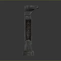 Industrial Equipment With Metal Vertical Structure Base Top Extension And Engraved Texture Design