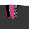 Pink Self Timer Public Facility With Multiple Screens And Compartments 3d model