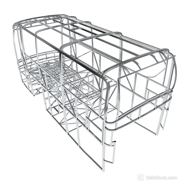 Sturdy Metal Cage Frame With Grid Design For Storage Solutions 3d model 