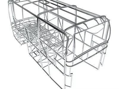 Sturdy Metal Cage Frame With Grid Design For Storage Solutions 3d model