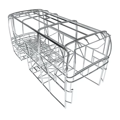Sturdy Metal Cage Frame With Grid Design For Storage Solutions 3d model